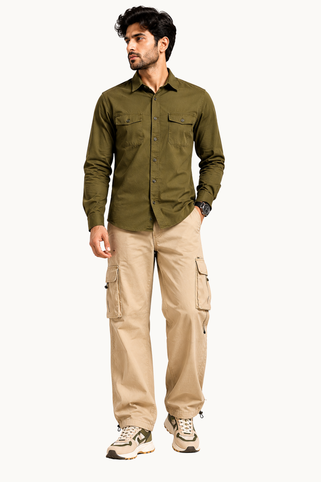 Utility Button-Down – Olive