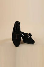Black Slip-On Mules