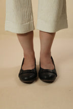 Black Buckle Ballet Flats