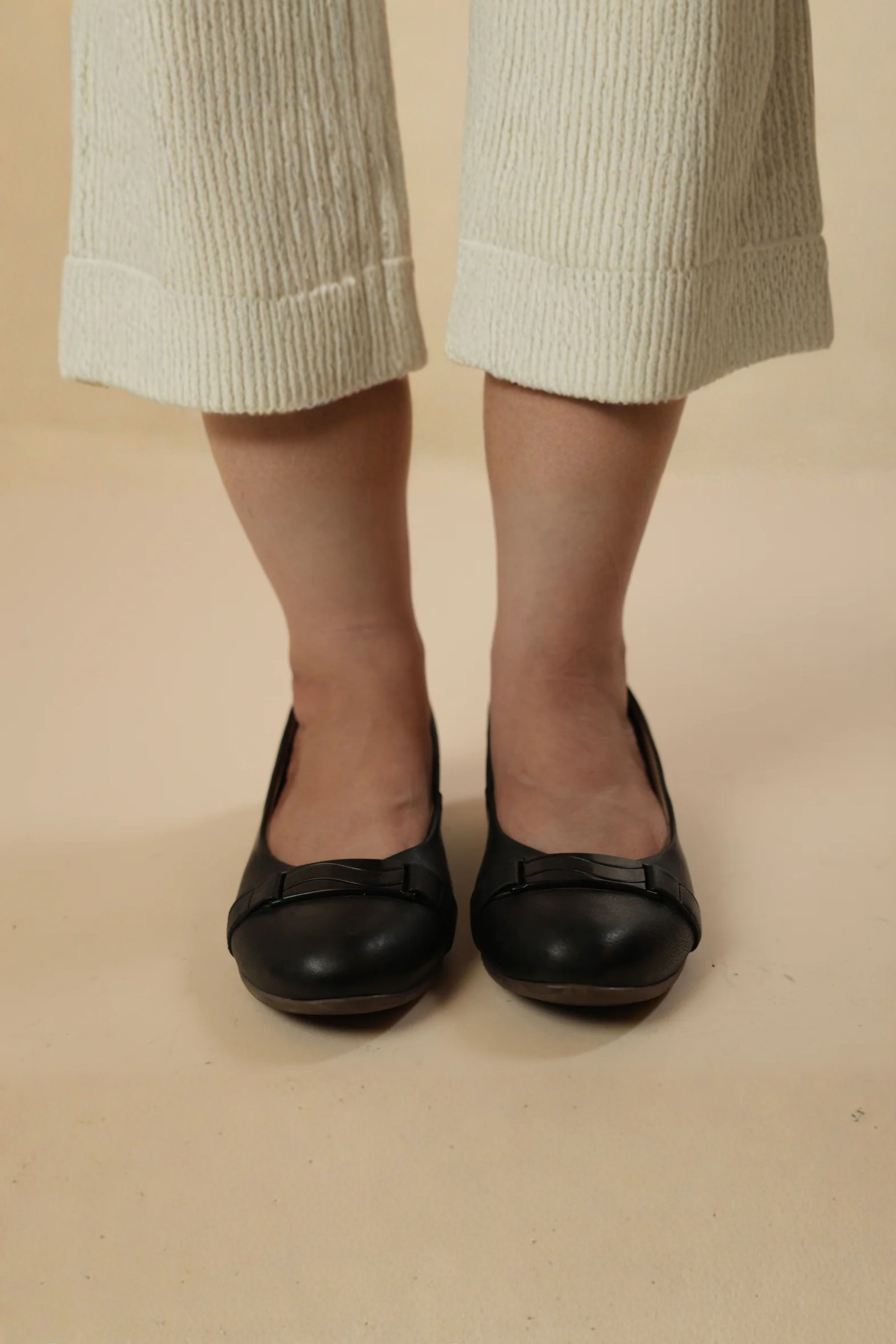 Black Buckle Ballet Flats