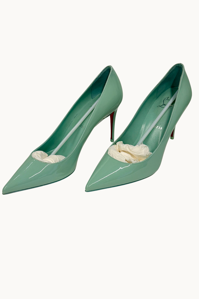 Kate 100 Patent Pumps Tiffany Blue Red Bottom