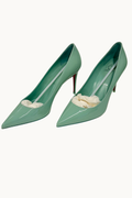 Kate 100 Patent Pumps Tiffany Blue Red Bottom