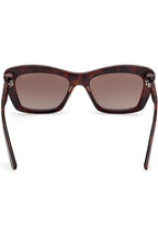 Rectangular Dark Havana Women's Sunglasses