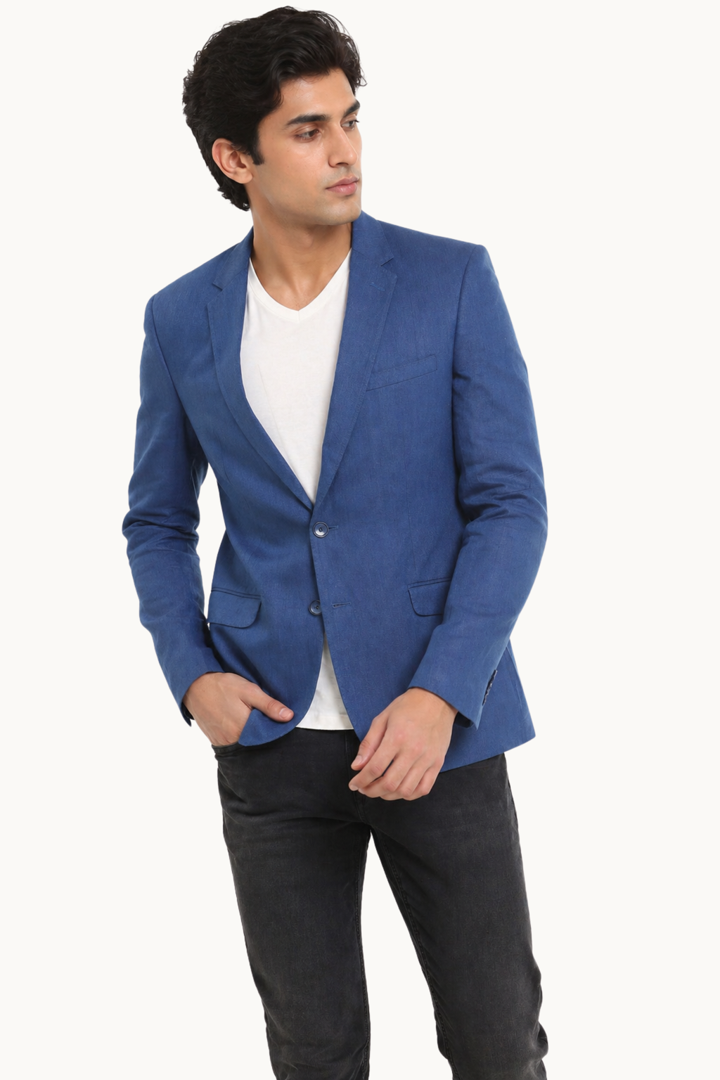 Men's Smart Casual Indigo Blue Blazer – Slim Fit