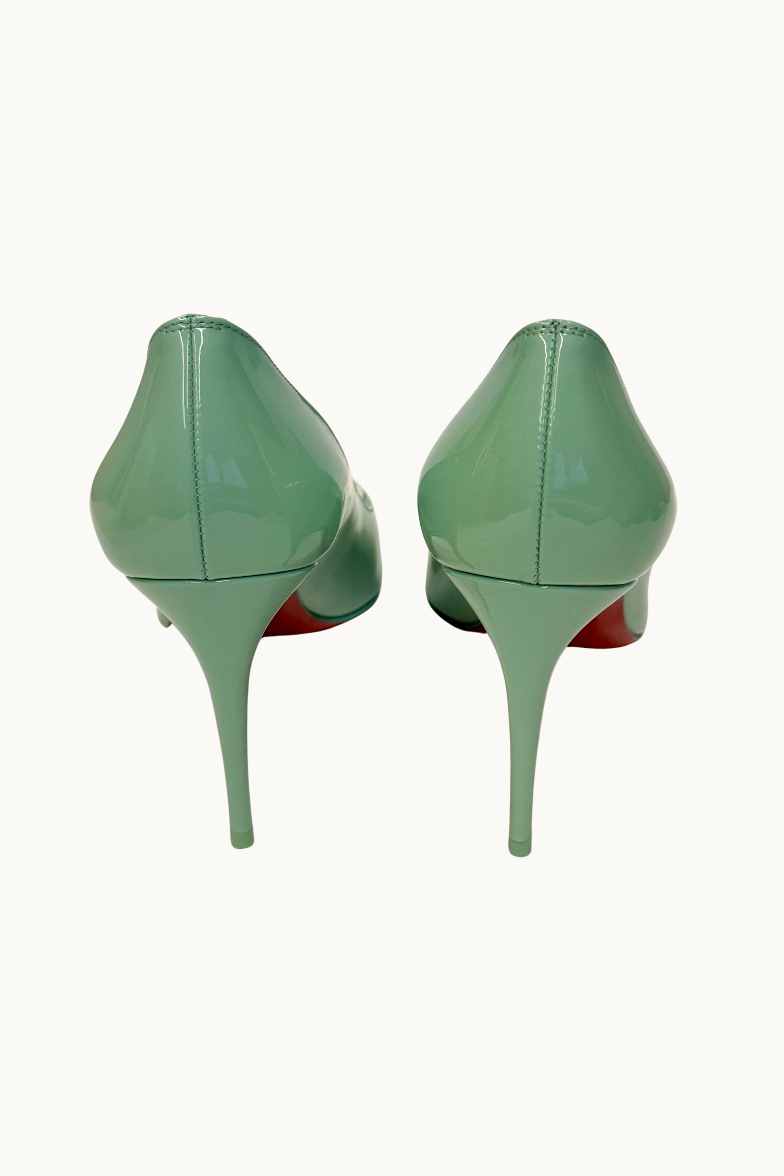 Kate 100 Patent Pumps Tiffany Blue Red Bottom