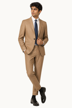 Men's Premium Tan Brown Slim-Fit Blazer