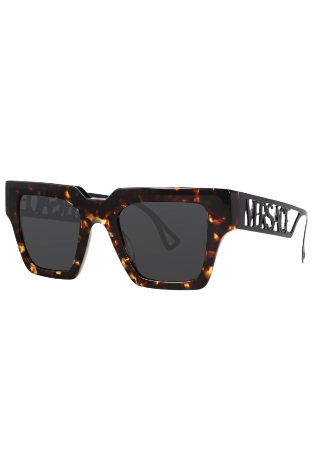 Versace Bold Geometric Tortoise Shell Sunglasses