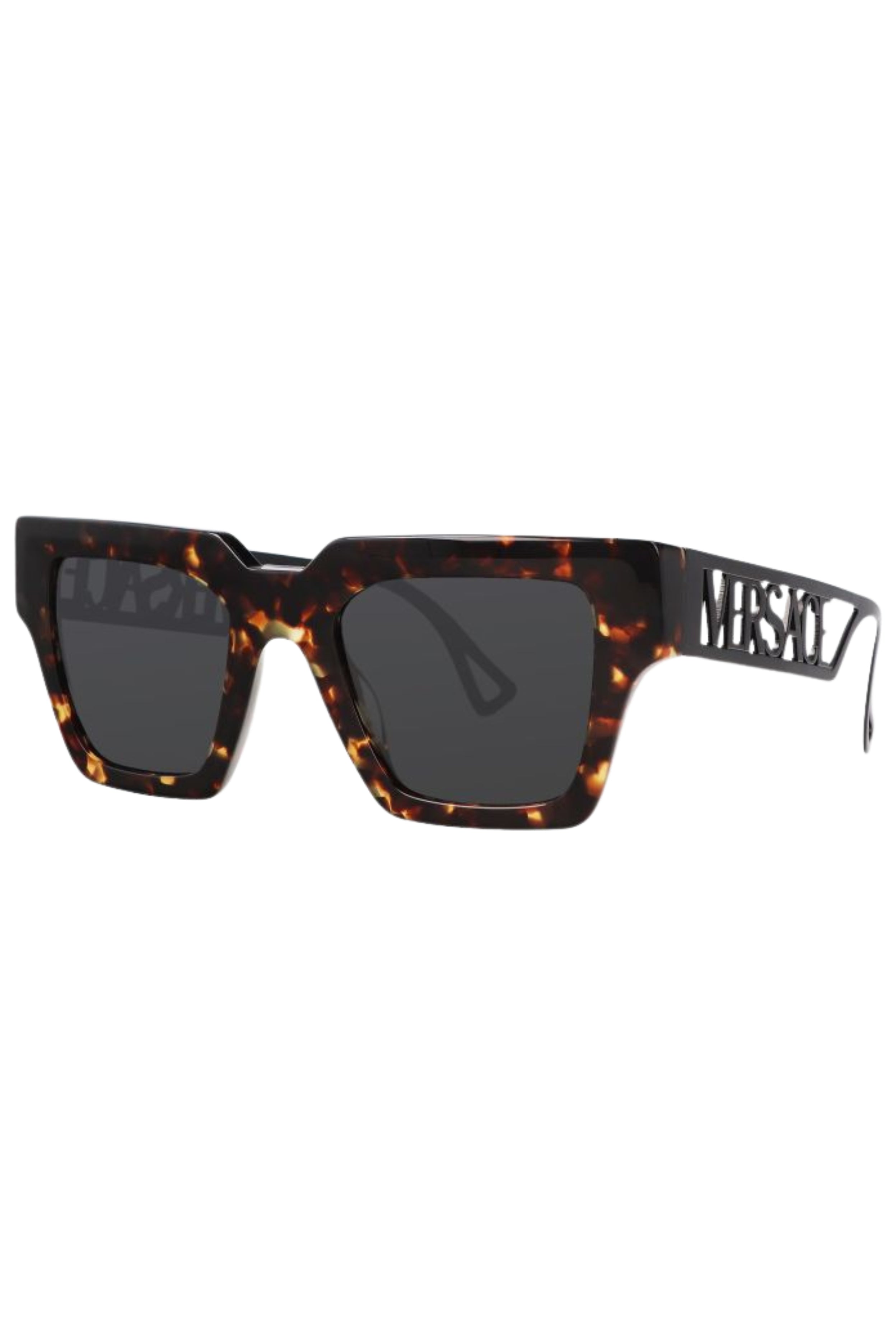 Versace Bold Geometric Tortoise Shell Sunglasses