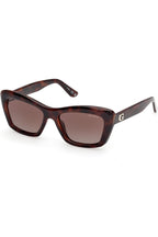 Rectangular Dark Havana Women's Sunglasses