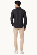 Men's Washed Black Micro-Dot Denim Shirt