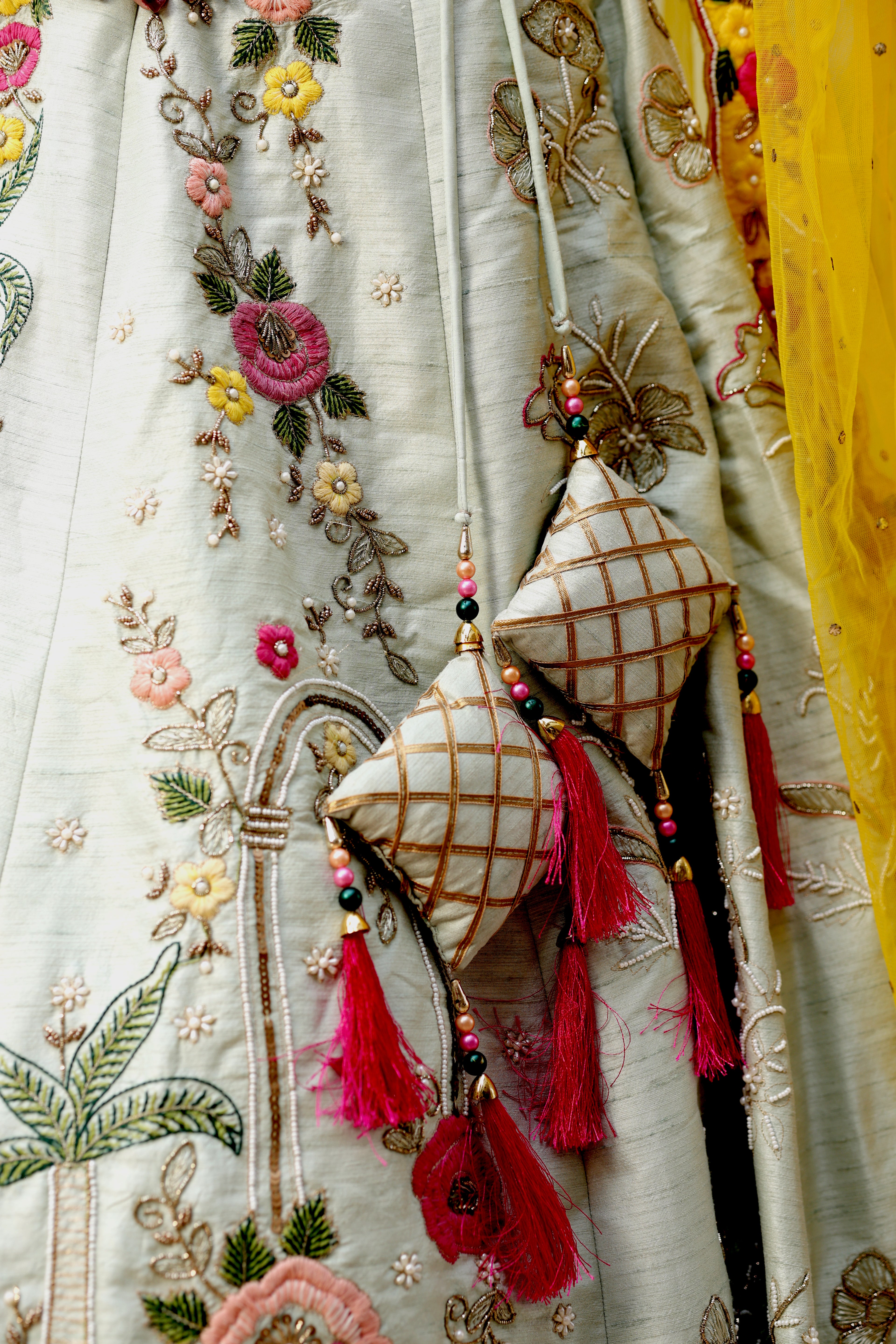 Meadow Charm Multi-Color Floral Lehenga with Scalloped Dupatta