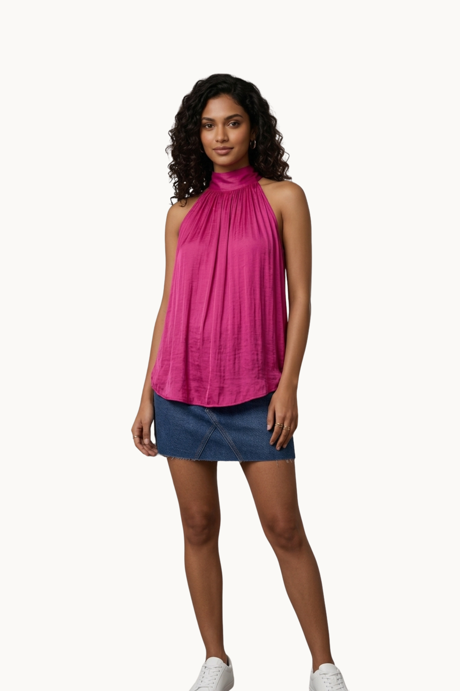 Magenta Breeze Halter Neck Top