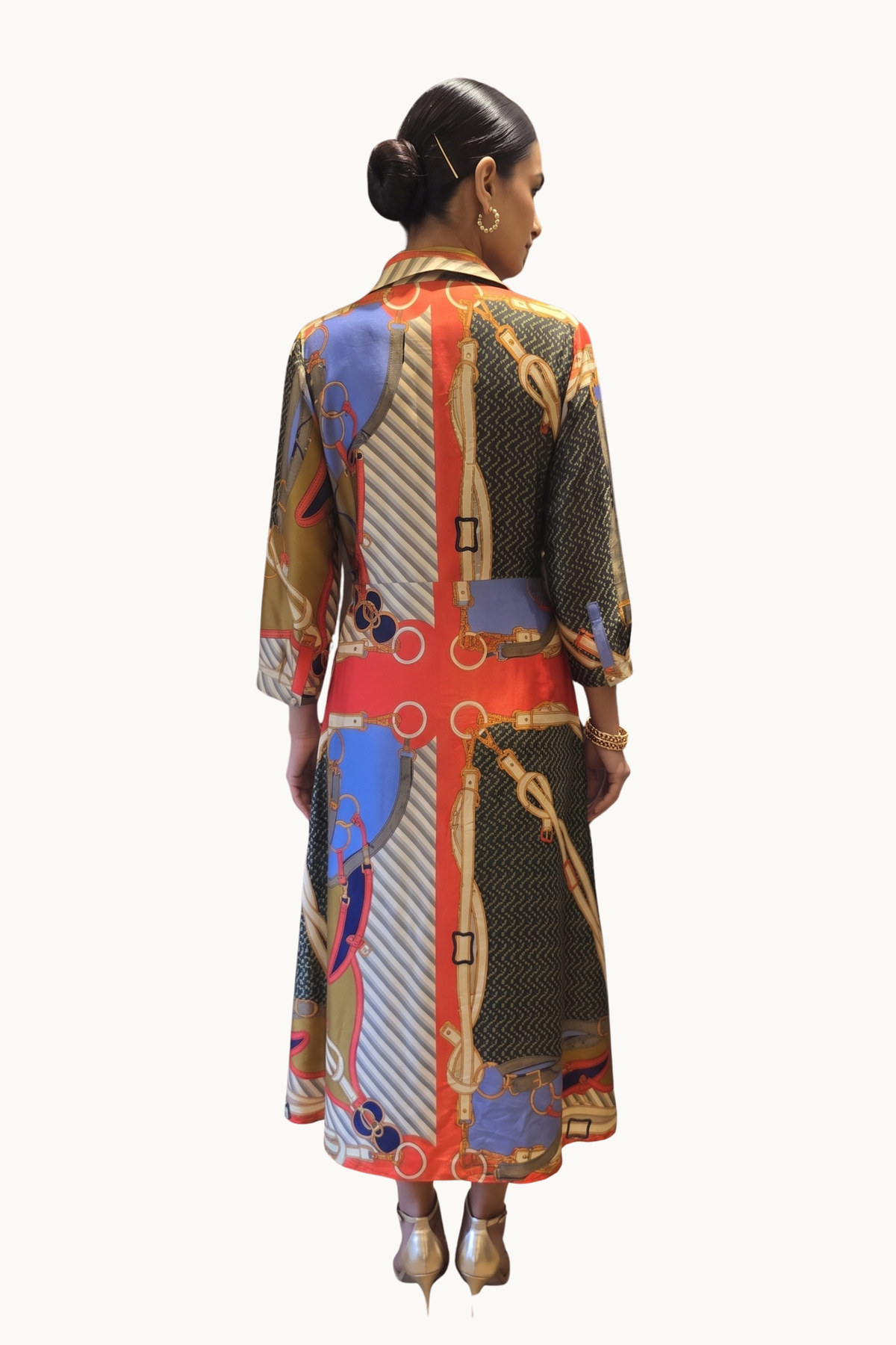 Equestrian Elegance Collared Maxi
