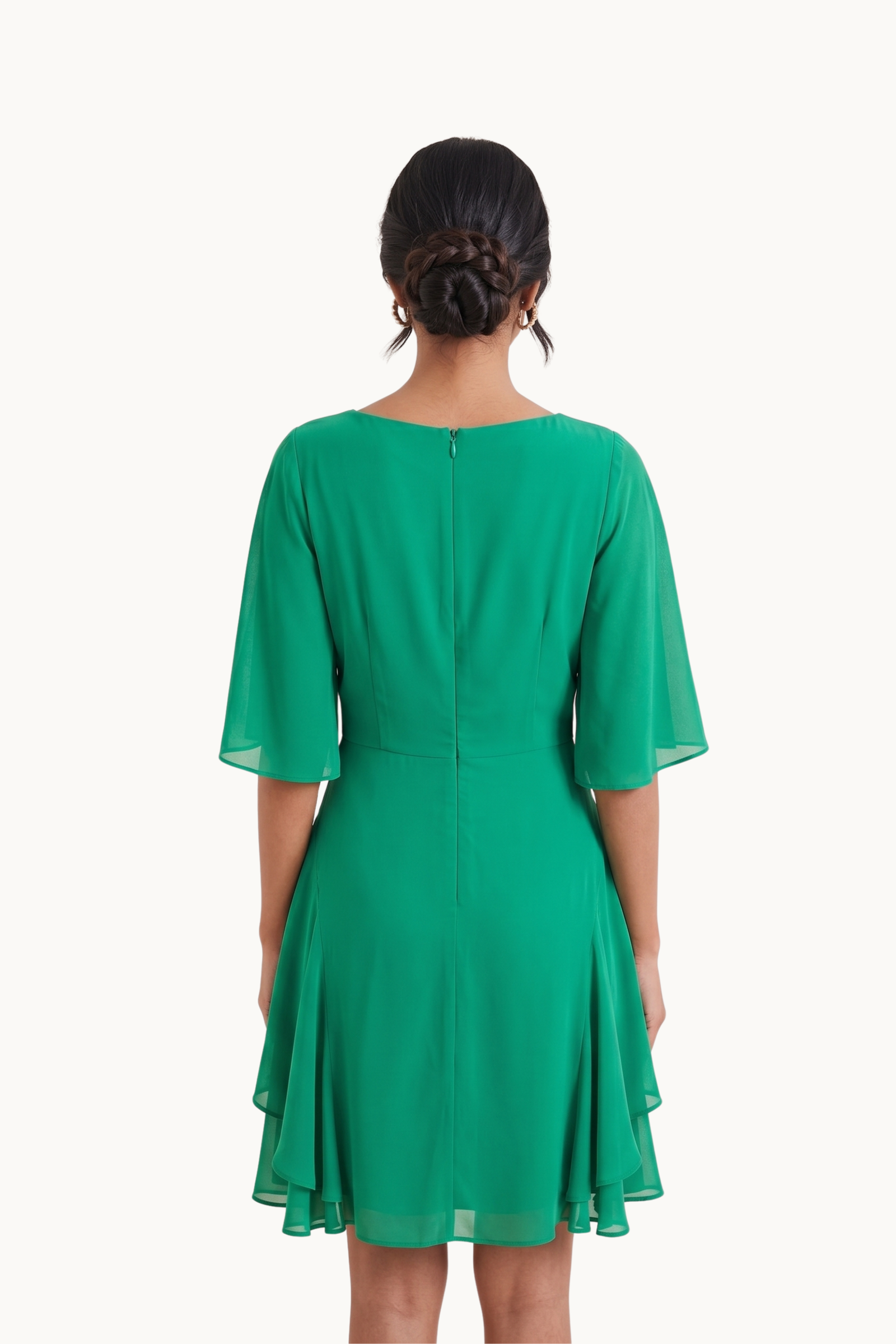 The Emerald Flutter Dress