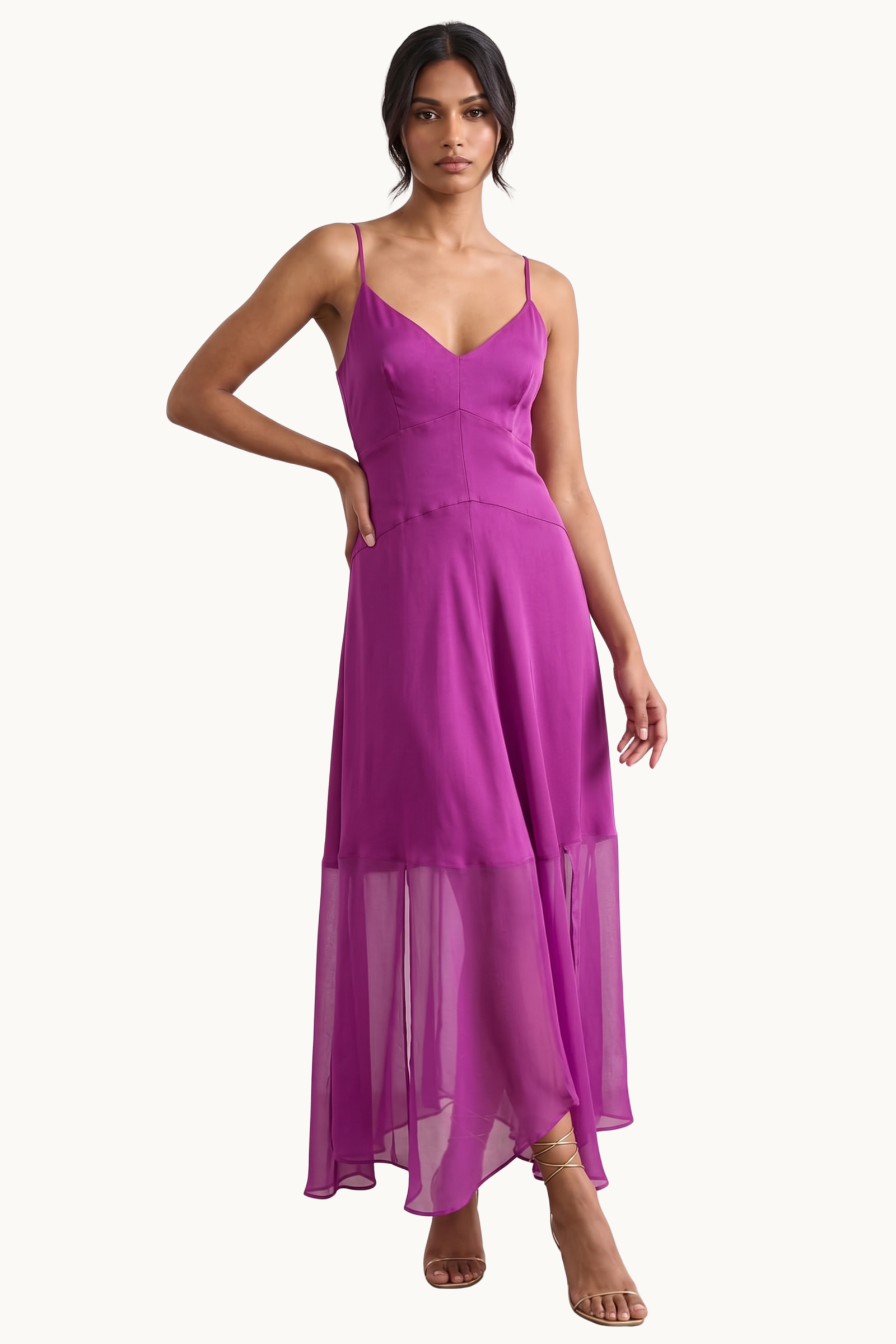 Magenta Magic Strappy Midi Dress