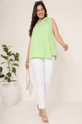 Mint Fresh Sleeveless Collar Top