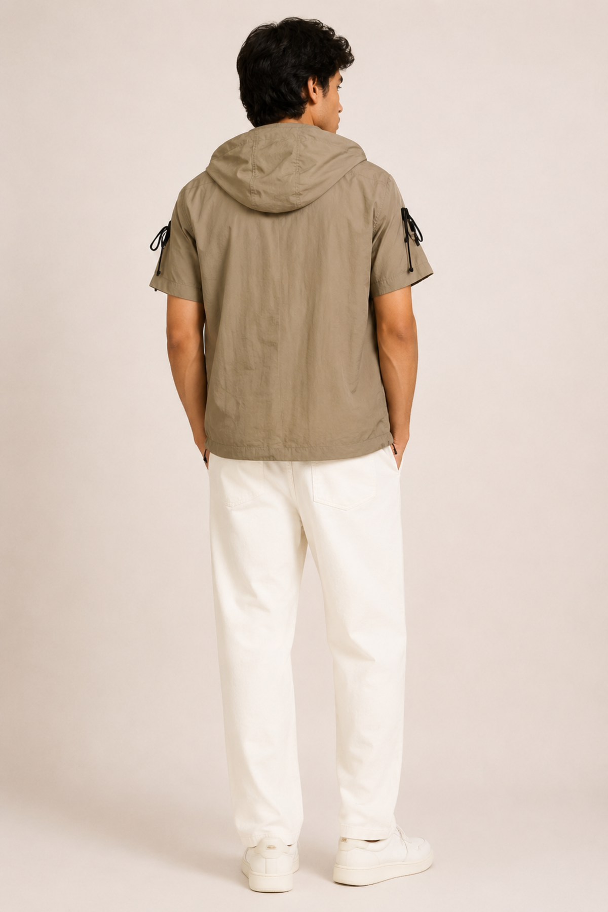 Hooded Zip-Up Cargo Shirt