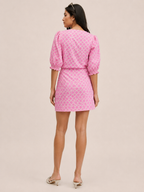 Pink Geometric Print V-Neck Top & Mini Skirt Co-ord Set