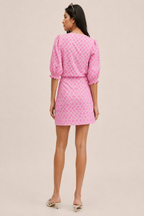 Pink Geometric Print V-Neck Top & Mini Skirt Co-ord Set