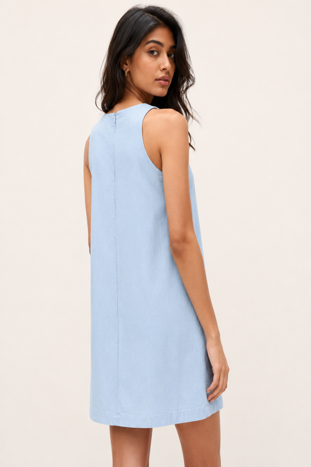 Sky Blue Pocket Shift Dress