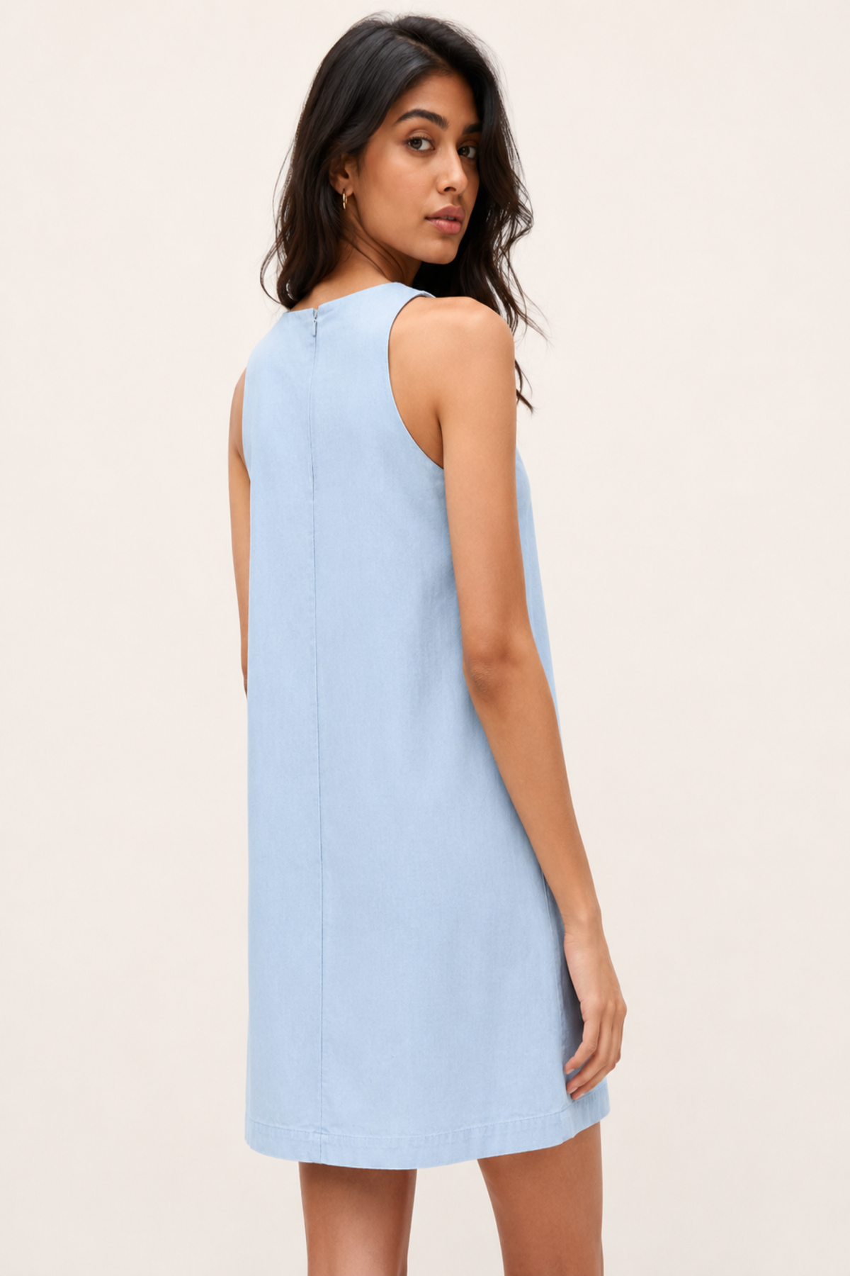 Sky Blue Pocket Shift Dress
