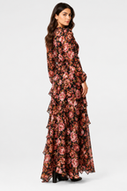Dark Floral Wrap Maxi Dress