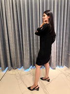 Chic Black Slit Sleeve Dress
