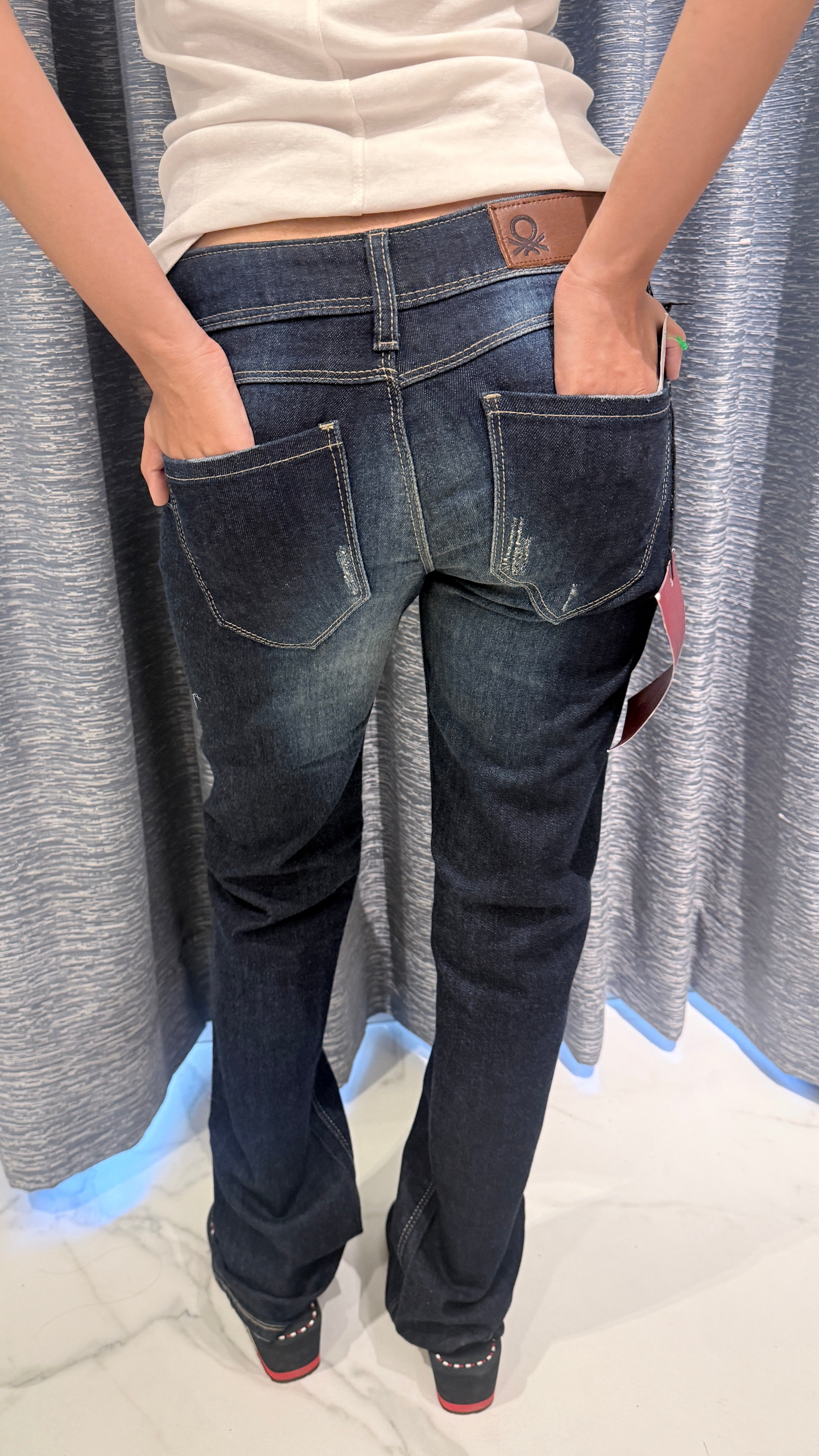 Dark Indigo Mid-Rise Straight Fit Jeans