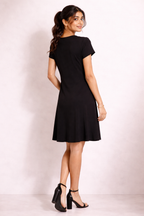 Red Panel A-Line Dress
