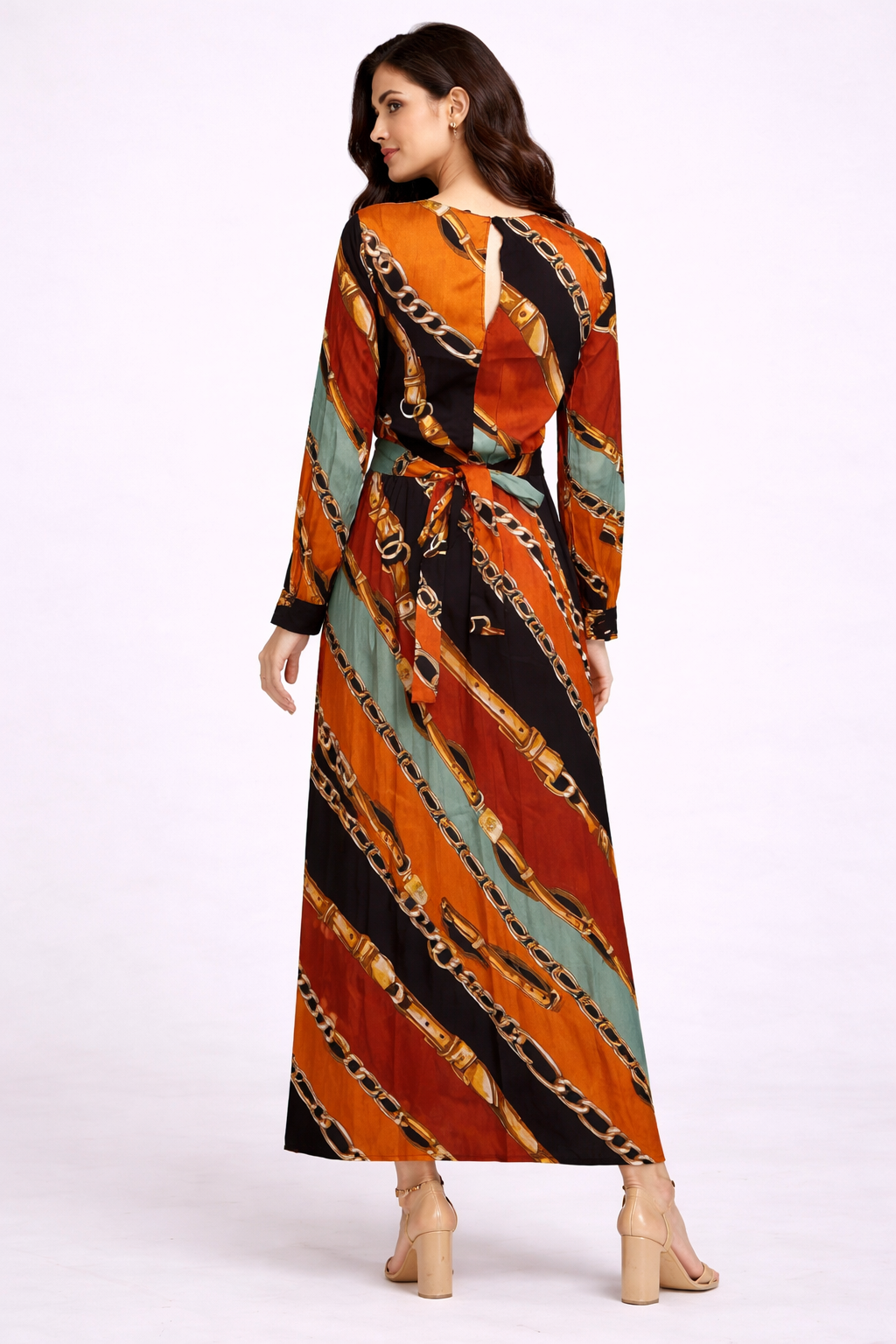 Royal Baroque Chain Maxi Dress