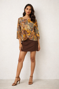 Autumn Paisley Print Top