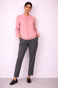 Rosewater Lace-Detail Professional Blouse