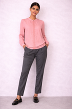 Rosewater Lace-Detail Professional Blouse