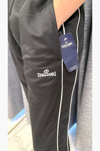 Black Straight-Leg Track Pants