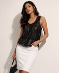 Starry Night Embellished Sleeveless Top