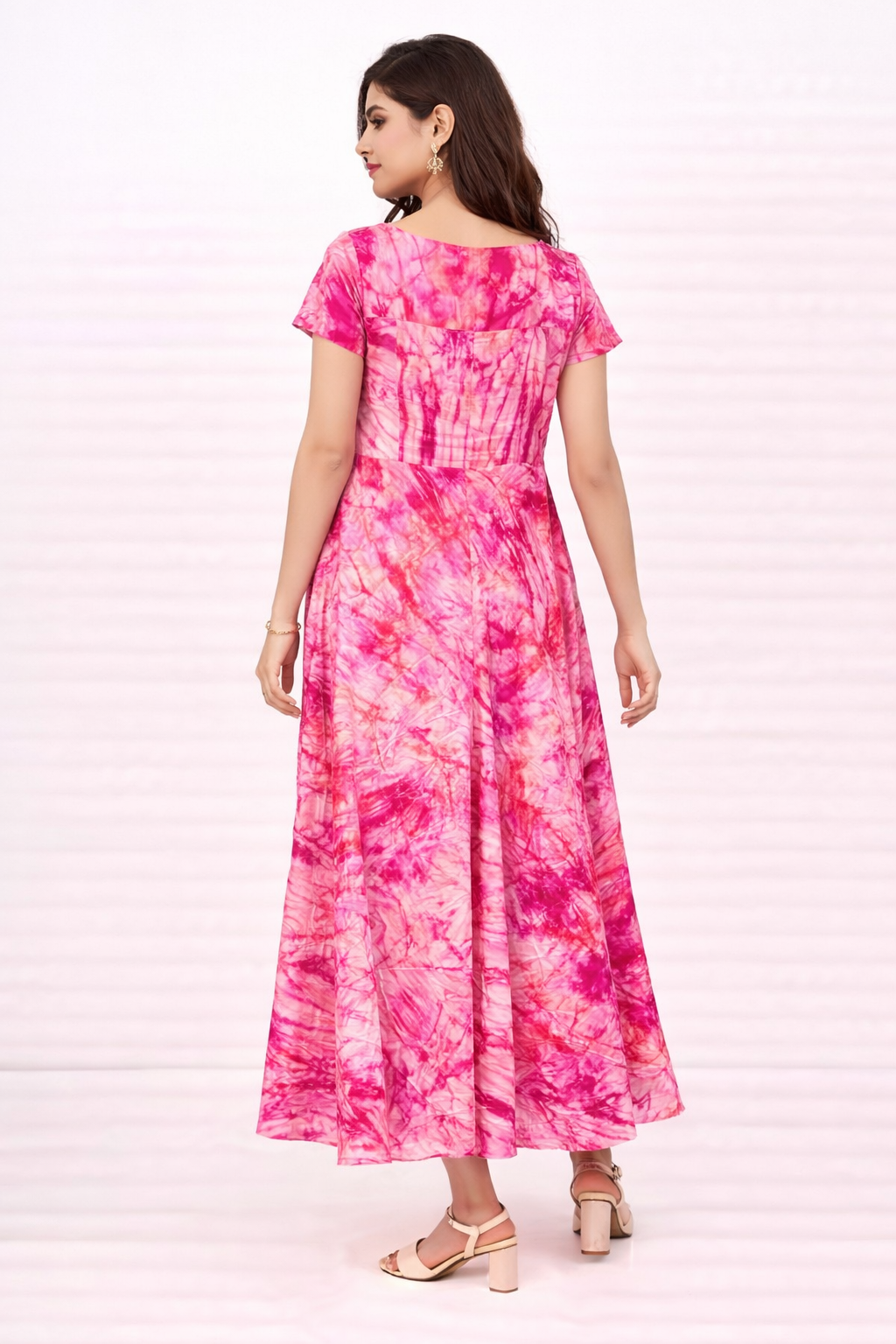 Pink Fusion Flare Ankle-Length Gown
