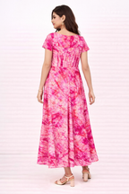 Pink Fusion Flare Ankle-Length Gown