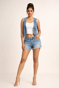 Urban Edge Button-Down Denim Shrug