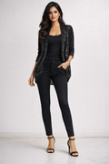 Midnight Sparkle Sequin-Panel Shrug