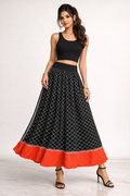 Heritage Fusion Black & White Geometric Skirt