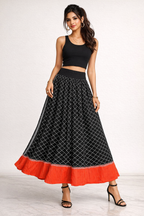 Heritage Fusion Black & White Geometric Skirt