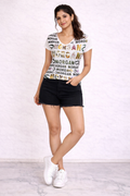 Morgan Metallic Lattice-Back Tee