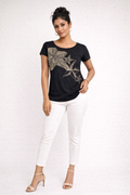 Starry Night Embellished Black Tee