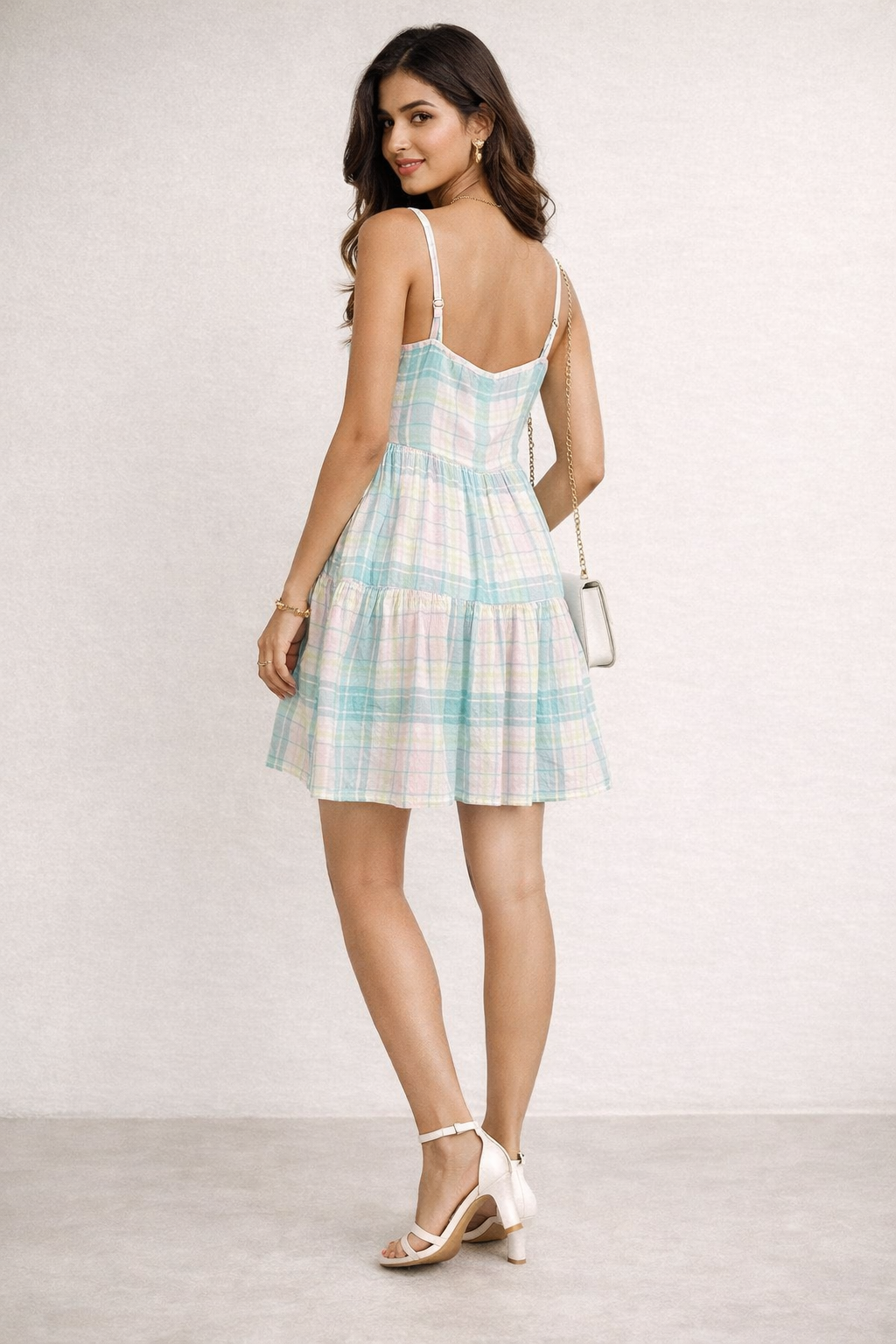 Pastel Plaid Tiered Sundress