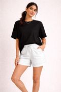 Off-White Drawstring Cuffed Shorts