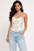 Spring Blossom Strapless Corset Top
