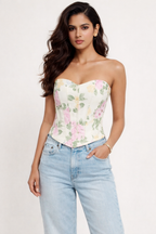 Spring Blossom Strapless Corset Top