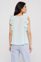 Soft Pleated Frill Detail Blouse