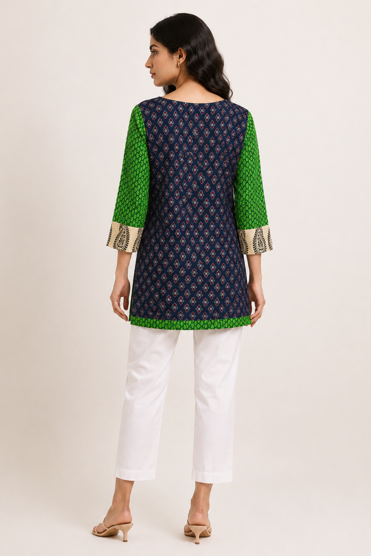 Ethnic Paisley Print Cotton Kurta