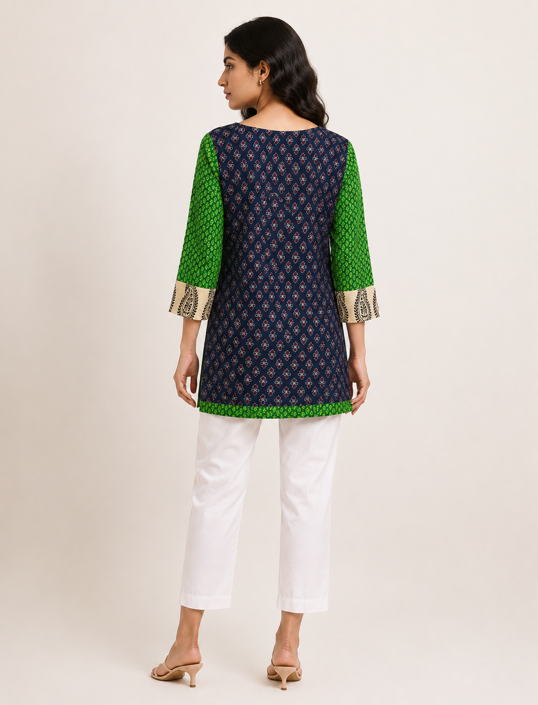 Ethnic Paisley Print Cotton Kurta